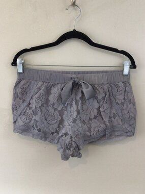 3/$10💕 aerie Gray Lace Short Shorts with Elastic Waist and Silky Bow